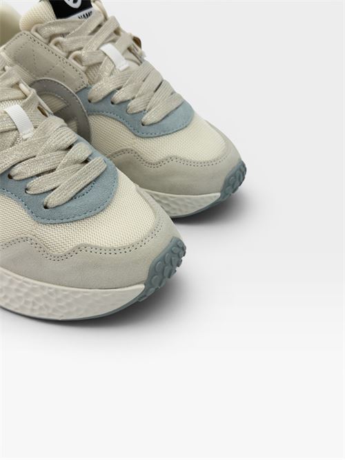 Sneakers in suede e tessuto tecnico beige e azzurro NO NAME | CARTER JOGGER WSUEDEDOVE/DOVE/SKY